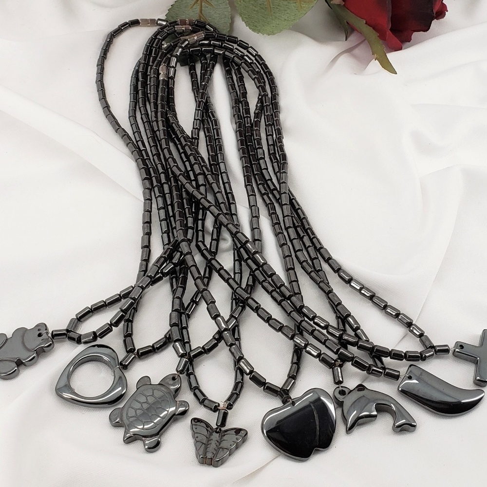 Black Hematite Necklace, Various pendants